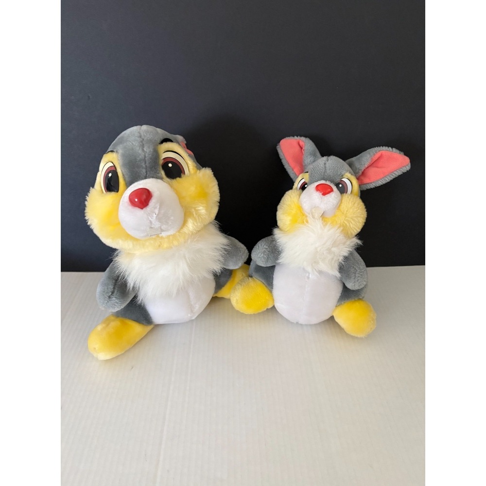 Vintage Bundle (2) Disney Bambi Thumper Plush Disneyland Walt Disney World Korea